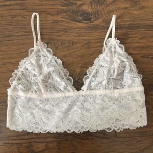 Free People Intimately Everyday Lace Longline Bralette Black FP Movement Size L